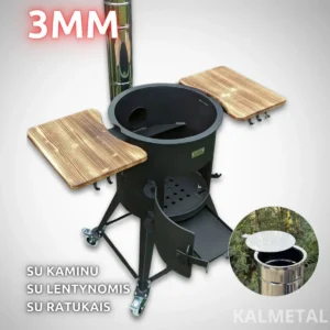 PREMIUM 8L kuni 22L 3MM pliit korstnaga, riiulitega, ratastega