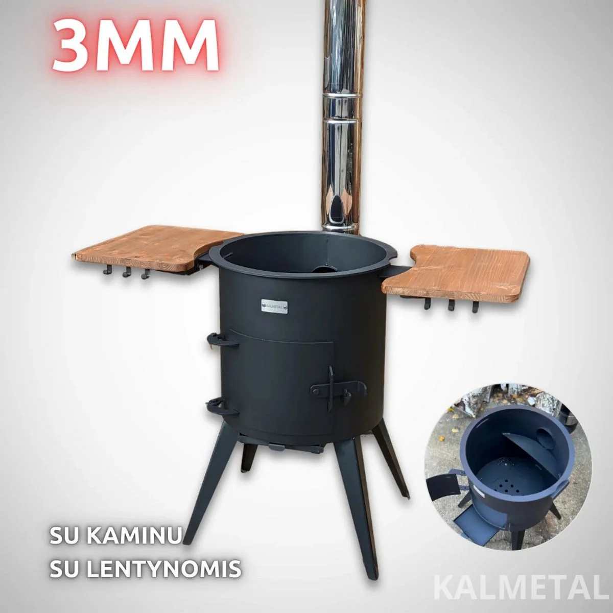 PREMIUM 8L kuni 22L 3MM pliit korstnaga, riiulitega
