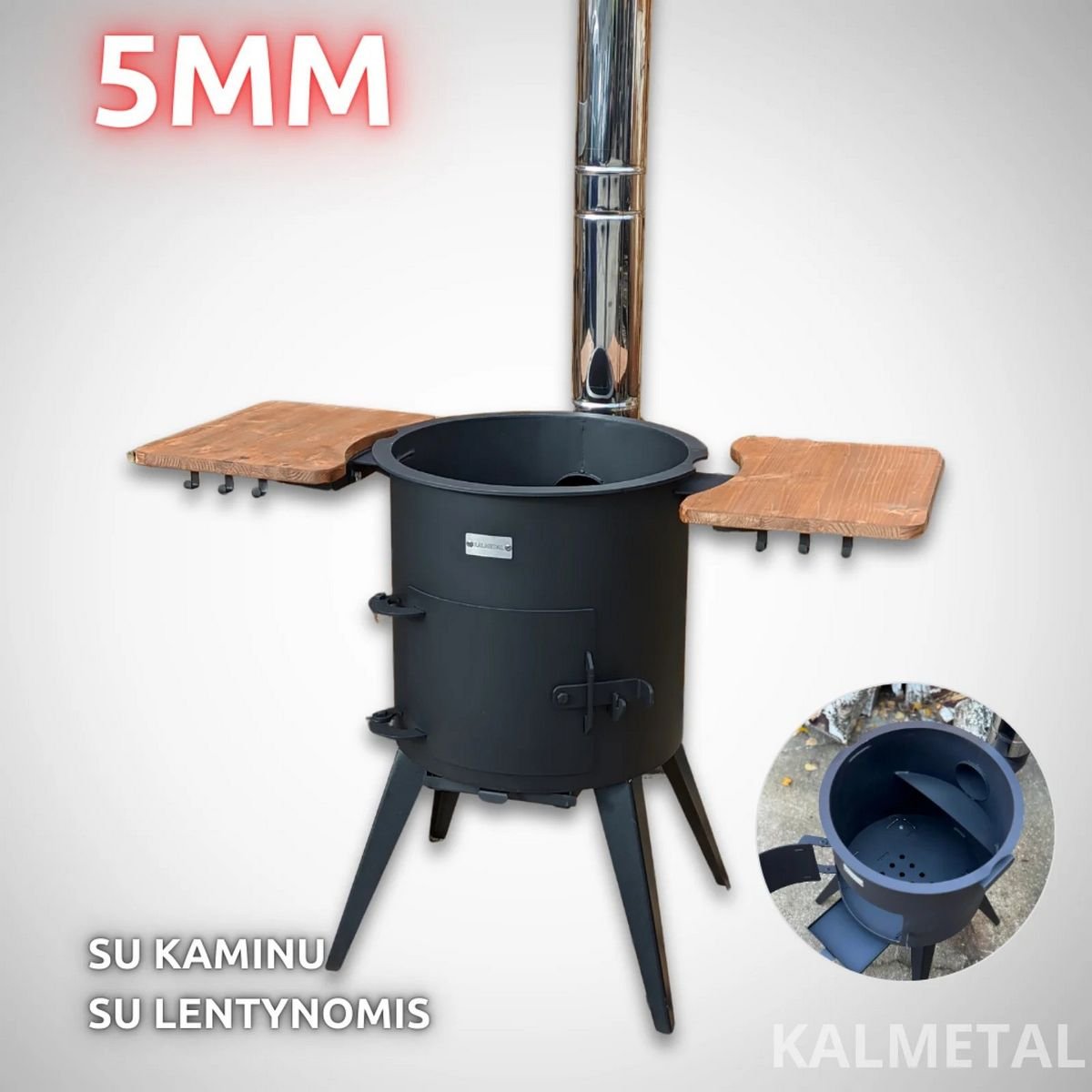 PREMIUM 8L kuni 22L 5MM pliit koos korstna ja riiulitega